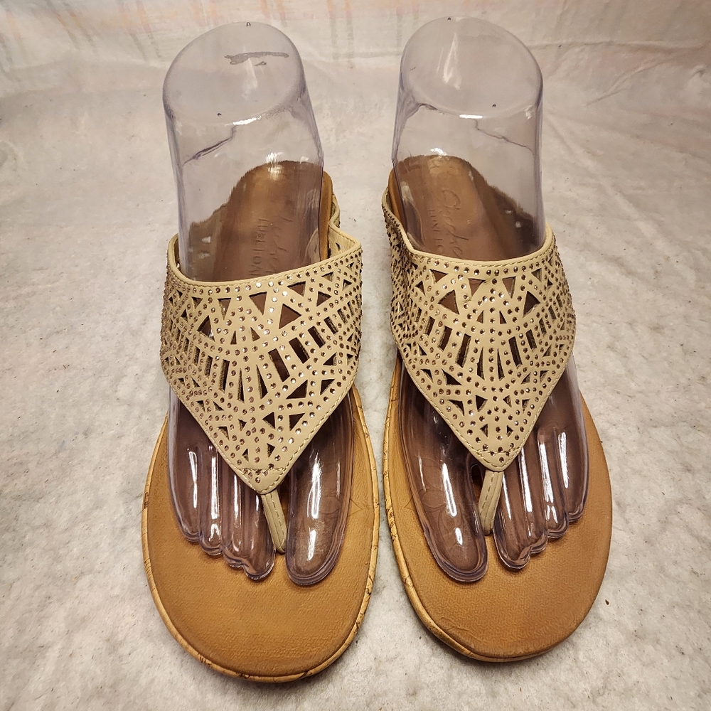 Skechers Women's Cali Beverlee - Summer Visit Cork Wedge Sandals Sz:6US